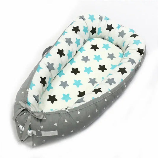 Portable Baby Nest - blue star - toys