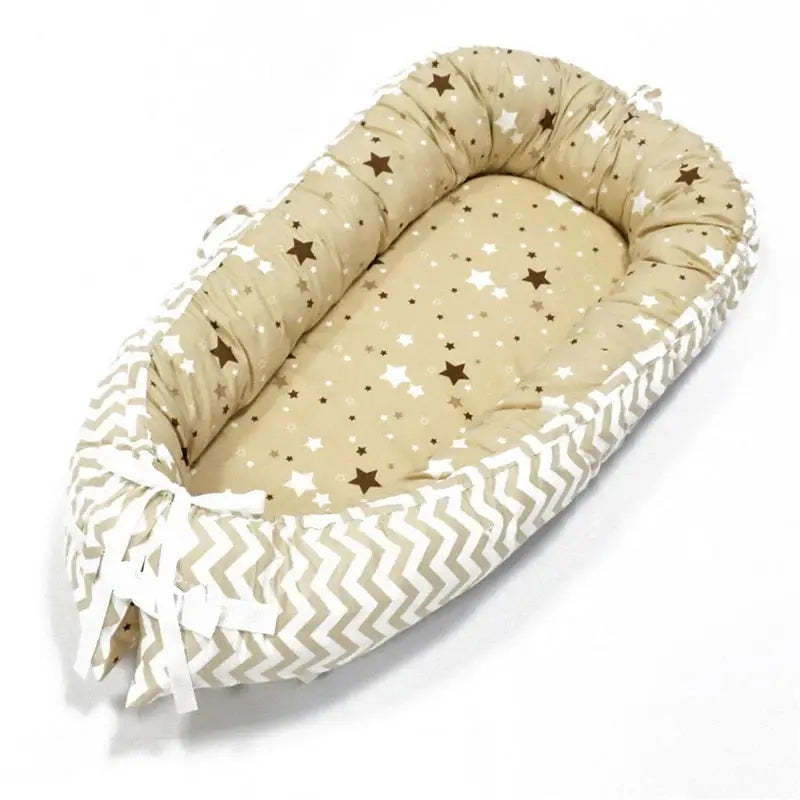 Portable Baby Nest - brown star - toys