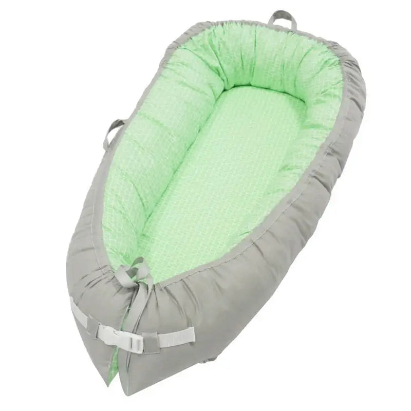 Portable Baby Nest - green plaid - toys