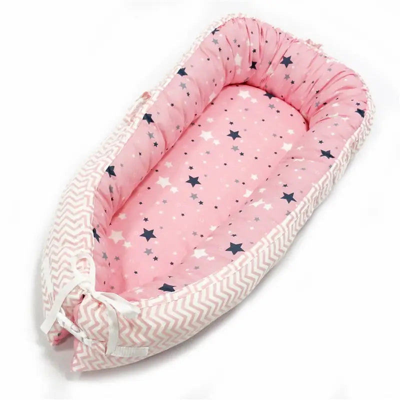 Portable Baby Nest - pink star - toys
