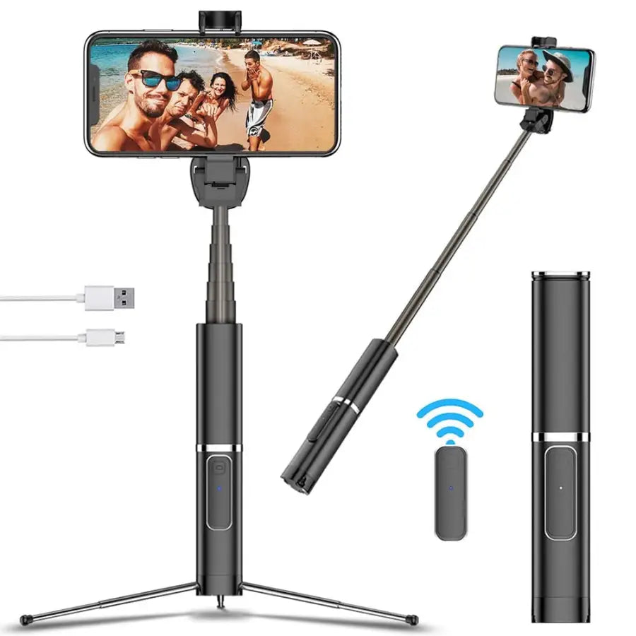 Portable Built-in Tripod Selfie Stick Hidden Phone Bracket
