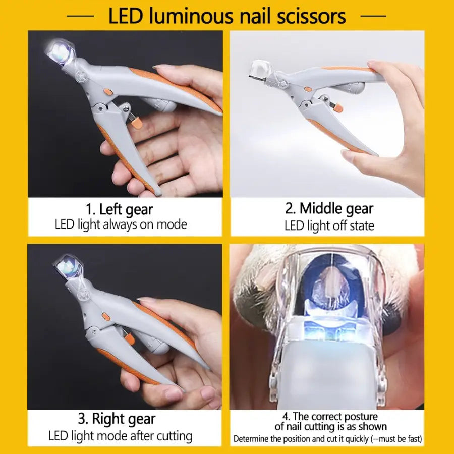 Professional LED Nail Scissors for Pets - toys