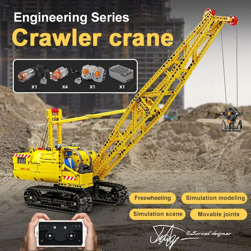Radio-controlled crawler crane - toys