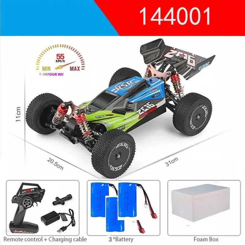 Radio-controlled high-speed racing car - 144001 Green 3B -
