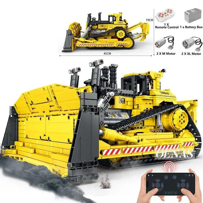 Radio-controlled Large Bulldozer - toys
