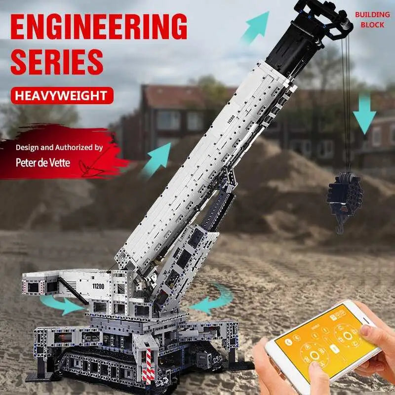 Radio-controlled large crawler crane - toys