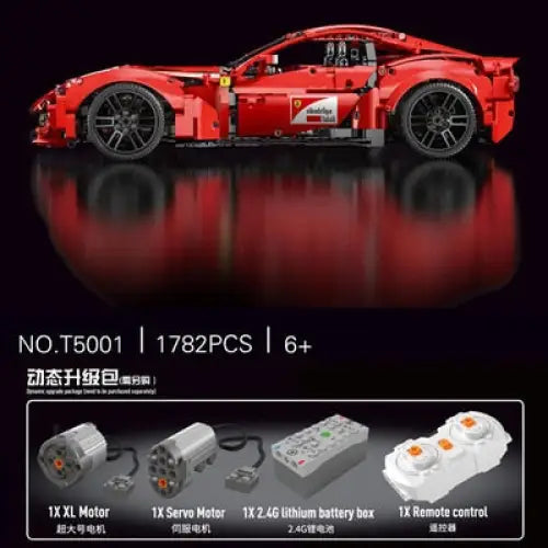 Radio-controlled red supercar - T5001 with RC - toys