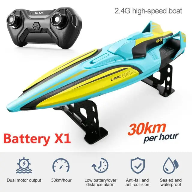 Radio-controlled speedboat - B 1Battery - toys