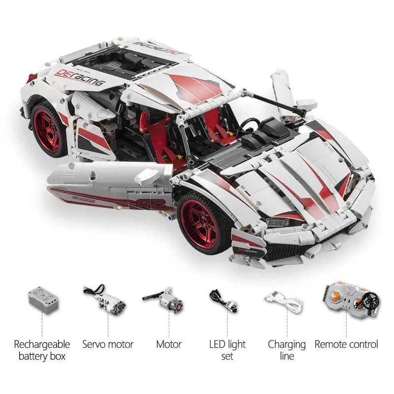 Radio-controlled sports car - with motor set - toys