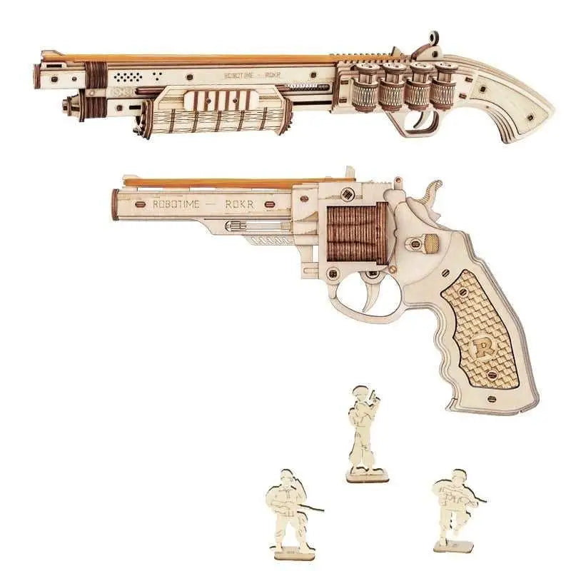 Revolver and scatter - 3D wooden puzzle - 2 PCS - toys