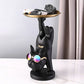 Sculpture of a French Bulldog in handstand - black - toys