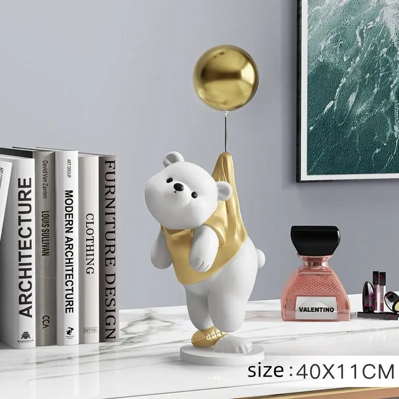 Sculpture of a polar bear in balloon - Golden - toys