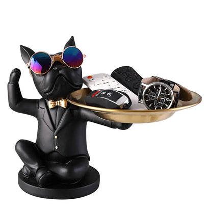 Sitting French Bulldog Storage Statue - Black - toys