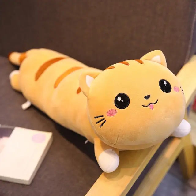 Soft plush cat - 50cm / brown lying - Toys & Games