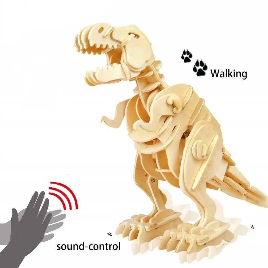 Sound Control Walking T-rex Dinosaur - 3D wooden puzzle -