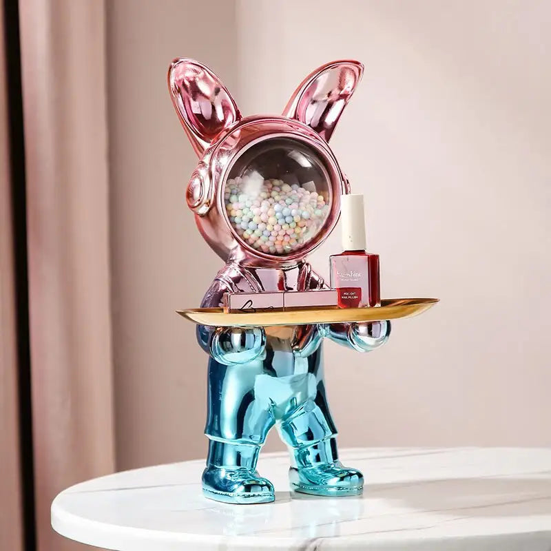 Space Rabbit Butler Statue - iridescence - toys