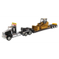 Tandem tractor + crawler loader on a trailer 1:50 - Toys &