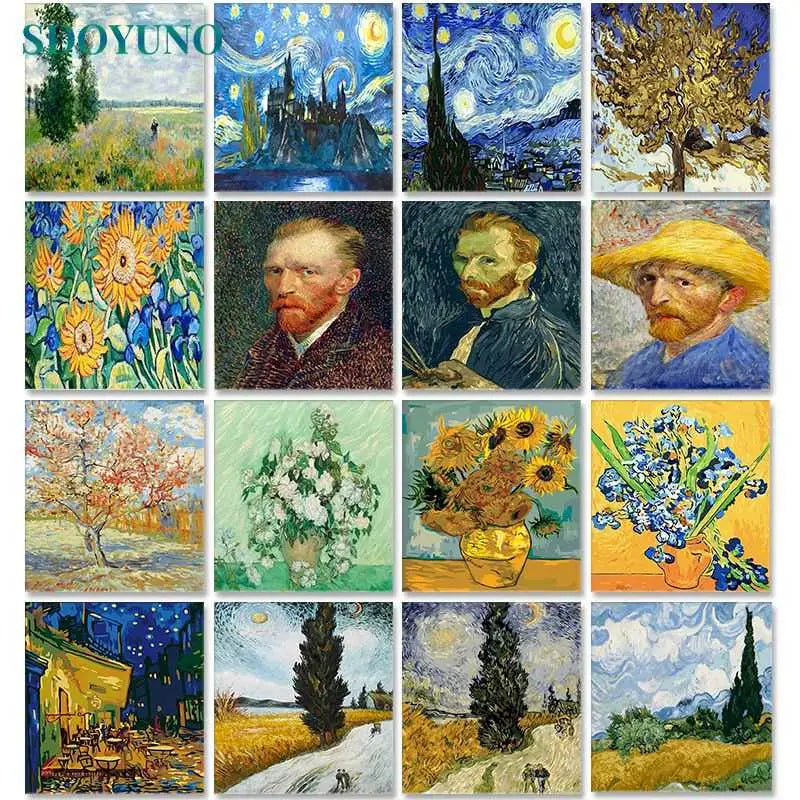 Vincent Van Gogh’s creations - paintings drawing by numbers