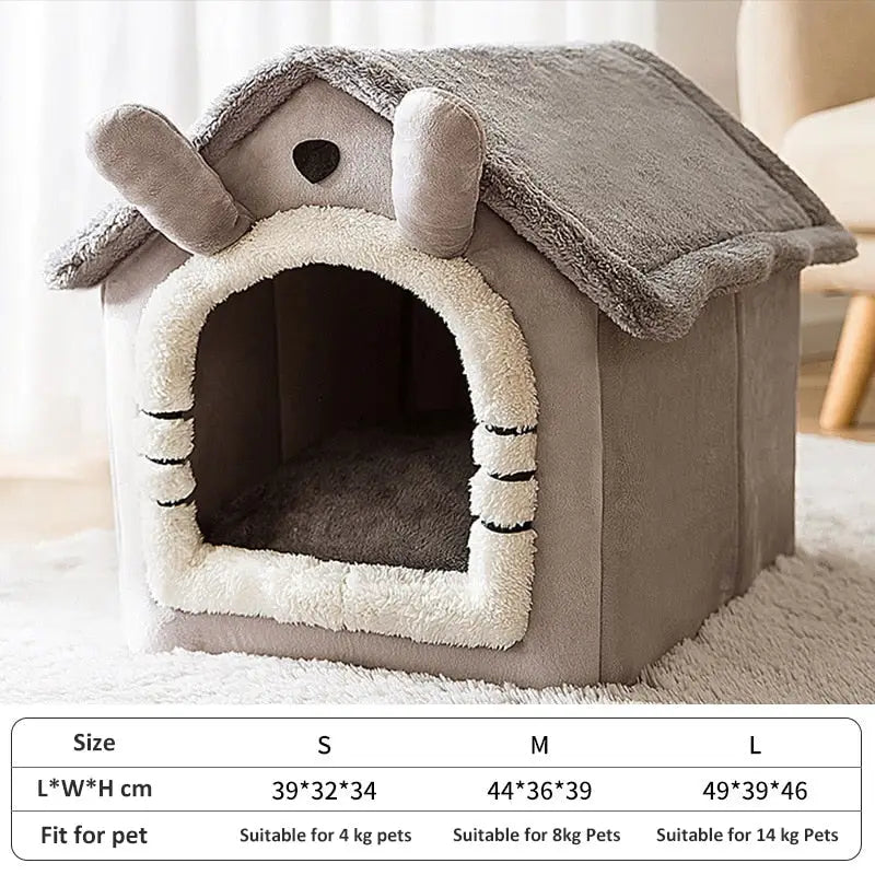 Warm house for pets - Gray / S 4 kg - toys
