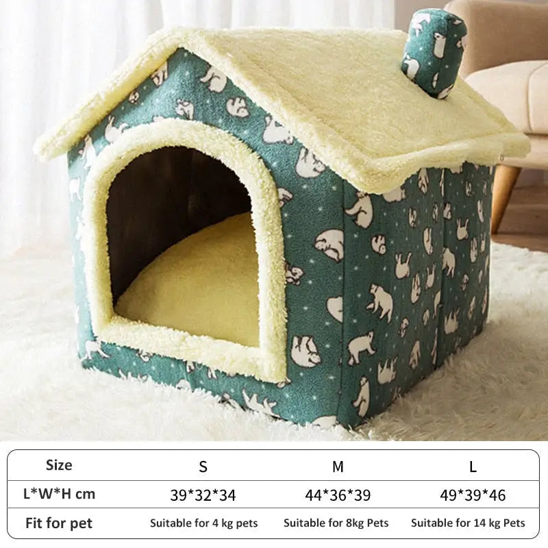 Warm house for pets - Green / S 4 kg - toys