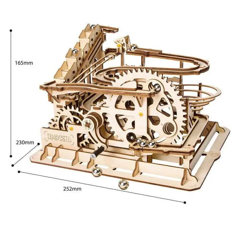 Waterwheel coaster cog lift tower - 3D wooden puzzle - LG501